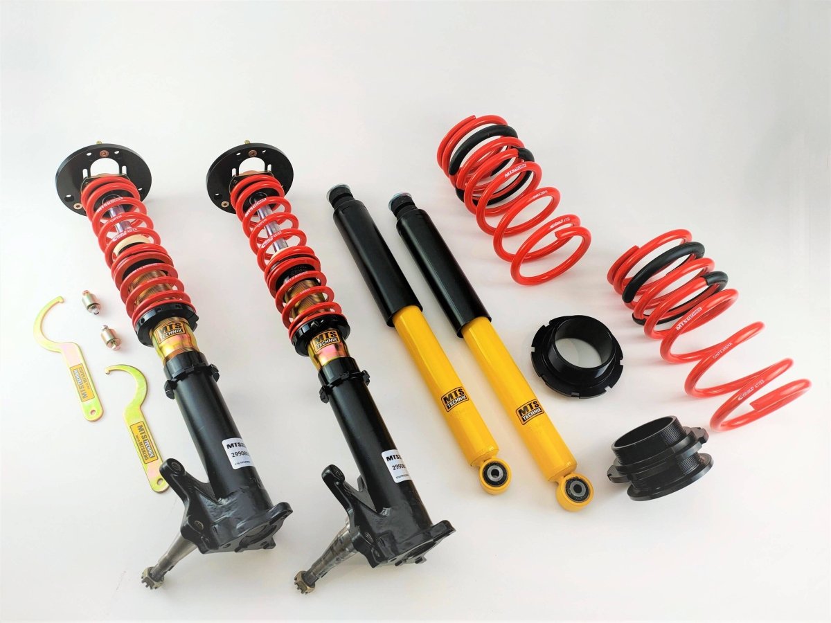 Street Coilover Kit w/ Camber Adjust Top Mounts (Gold) - Weld - In for BMW 1502 - 2002 Touring (E6) - MTS Technik UK - mtsgwbm94-bmw-1502-2002-touring-e6