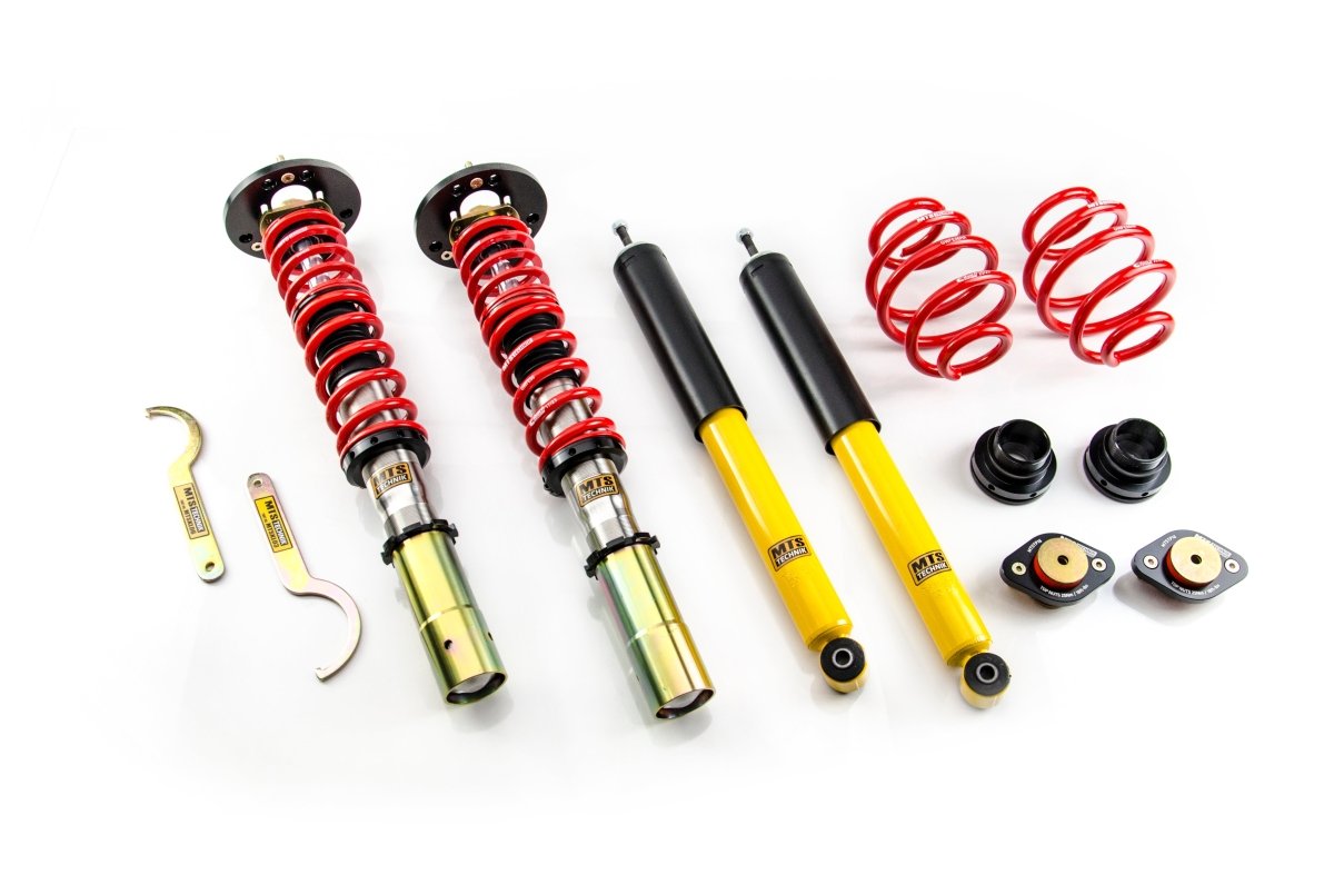 Street Coilover Kit w/ Camber Adjust Top Mounts (Gold) - Weld - In for BMW 3 Convertible (E30) - MTS Technik UK - mtsgwbm105-bmw-3-convertible-e30