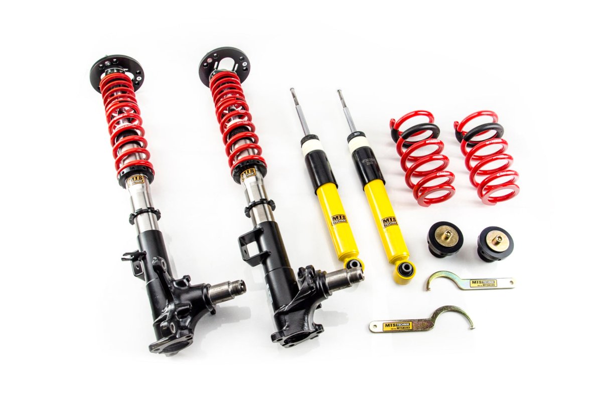 Street Coilover Kit w/ Camber Adjust Top Mounts (Gold) - Weld - In for BMW 8 (E31) - MTS Technik UK - mtsgwbm90-bmw-8-e31