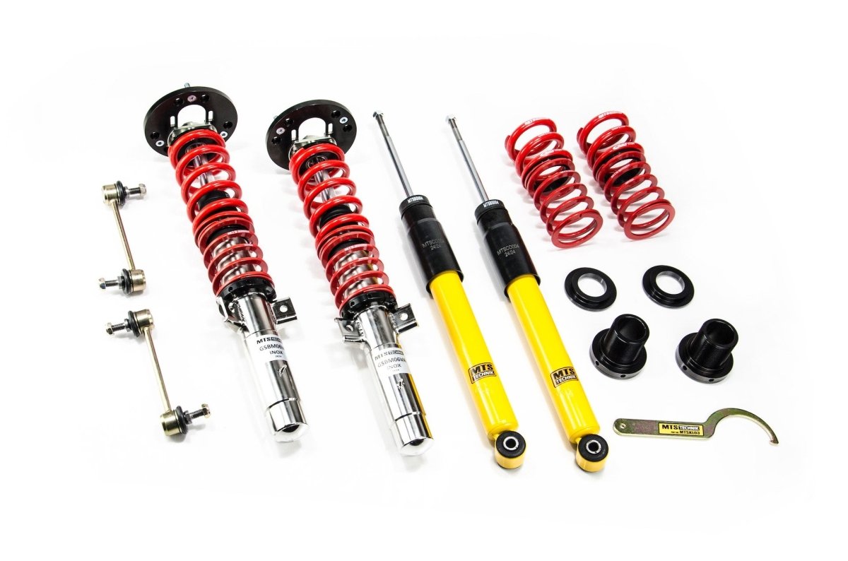 Street Coilover Kit w/ Camber Adjust Top Mounts (Inox) - Weld - In for BMW 3 Touring (E30) - MTS Technik UK - xmtsgwbm11-bmw-3-touring-e30
