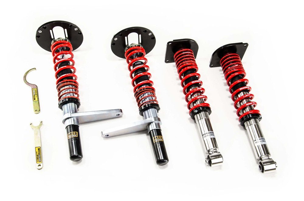 XMTSGWAU64 Street Coilover Kit w/ Camber Adjust Top Mounts (Inox) for Audi 100 C3 Saloon (44) - MTS Technik UK - xmtsgwau64-audi-100-c3-saloon-44