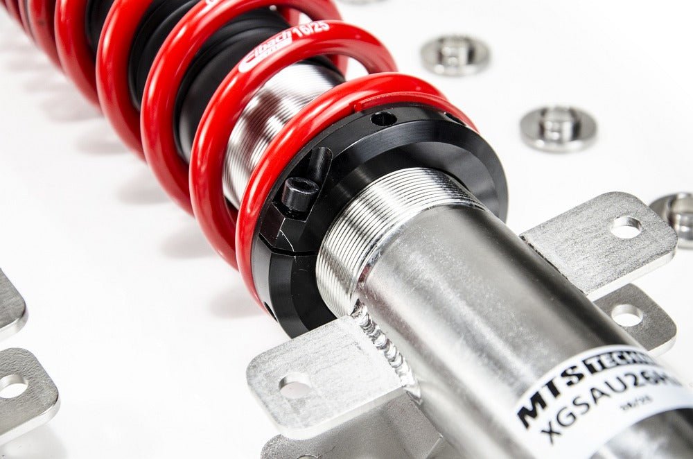 XMTSGWAU70-S Stance Coilover Kit w/ Camber Adjust Top Mounts (Inox) for Audi COUPE B3 (89/8B) - MTS Technik UK - xmtsgwau70-s-audi-coupe-b3-898b