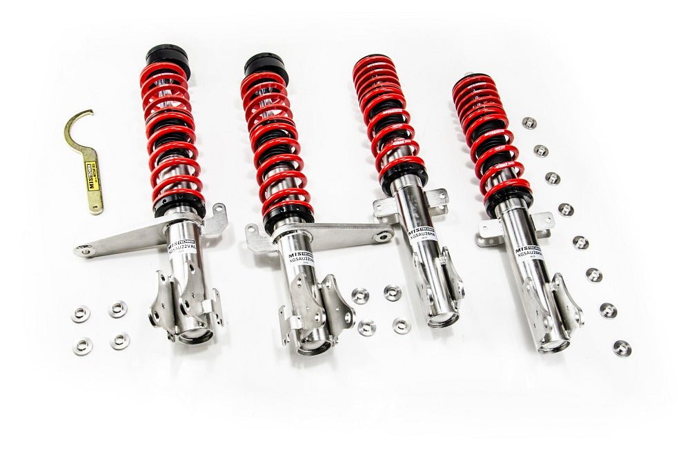 XMTSGWAU70 Street Coilover Kit w/ Camber Adjust Top Mounts (Inox) for Audi 90 B3 (89/8A) - MTS Technik UK - xmtsgwau70-audi-90-b3-898a