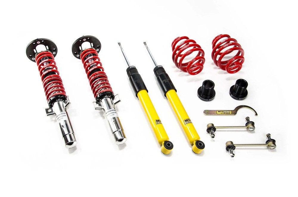 XMTSGWBM118-C Comfort Coilover Kit w/ Camber Adjust Top Mounts (Inox) for BMW 3 Compact (E46) - MTS Technik UK - xmtsgwbm118-c-bmw-3-compact-e46