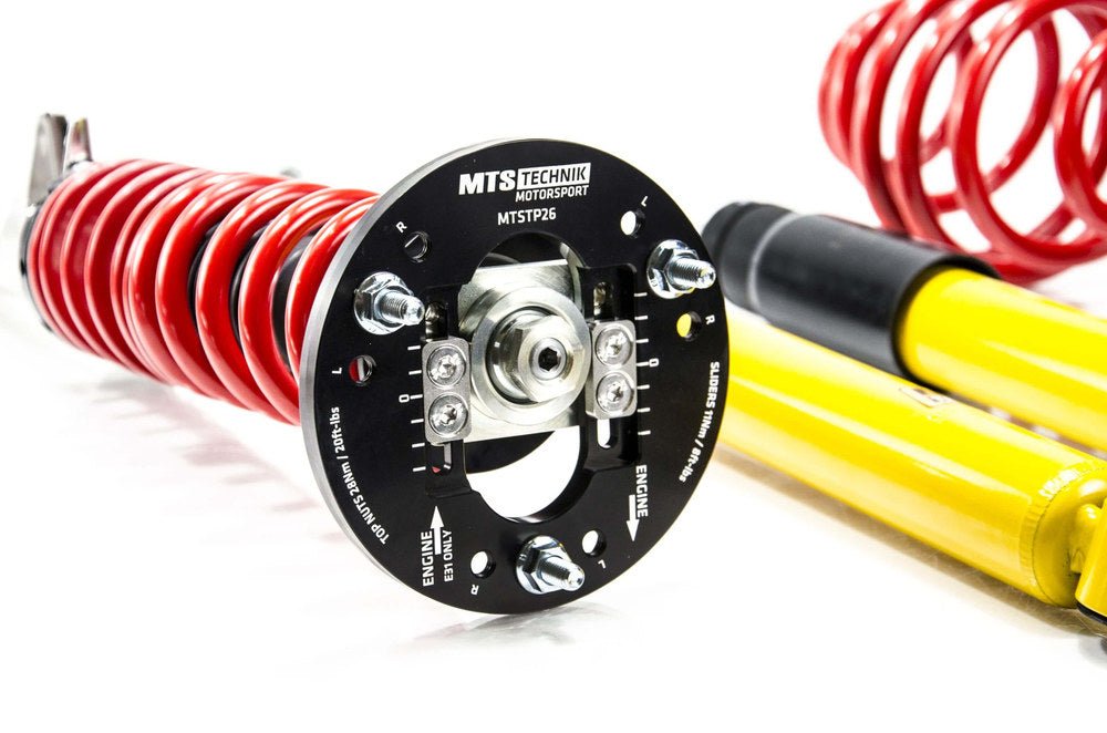 XMTSGWBM118-C Comfort Coilover Kit w/ Camber Adjust Top Mounts (Inox) for BMW 3 Compact (E46) - MTS Technik UK - xmtsgwbm118-c-bmw-3-compact-e46