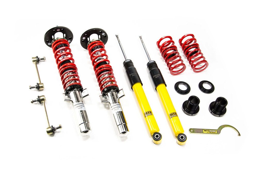 XMTSGWBM118-S Stance Coilover Kit w/ Camber Adjust Top Mounts (Inox) for BMW 3 (E46) - MTS Technik UK - xmtsgwbm118-s-bmw-3-e46