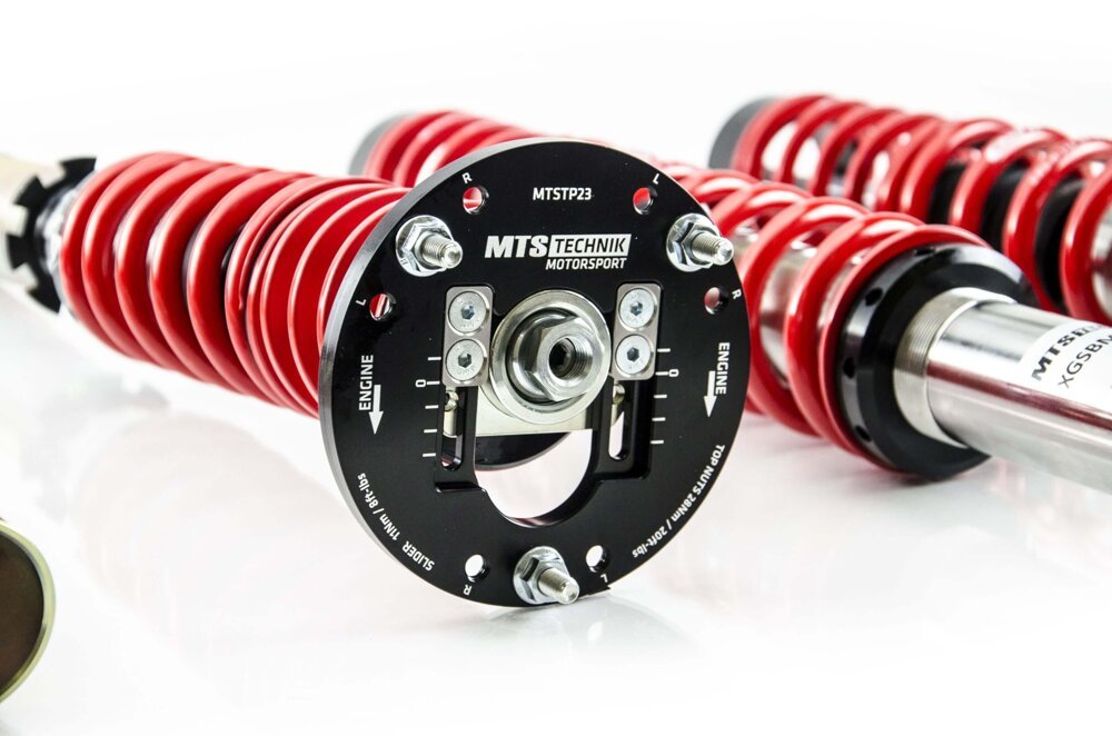 XMTSGWBM29 Street Coilover Kit w/ Camber Adjust Top Mounts (Inox) for BMW 7 (E23) - MTS Technik UK - xmtsgwbm29-bmw-7-e23