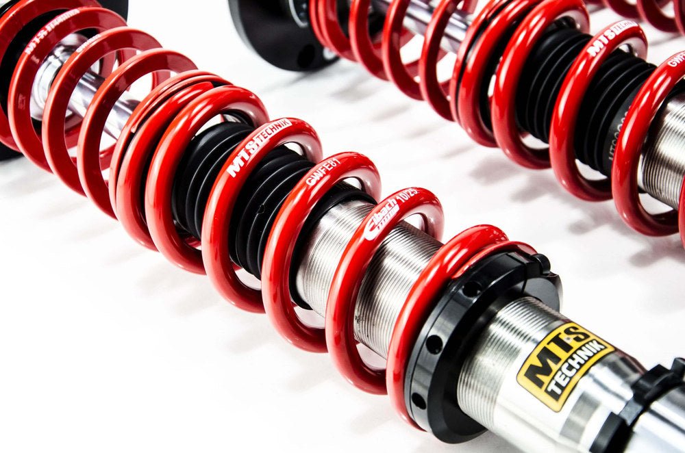XMTSGWBM58-S Stance Coilover Kit w/ Camber Adjust Top Mounts (Inox) for BMW 7 (E23) - MTS Technik UK - xmtsgwbm58-s-bmw-7-e23