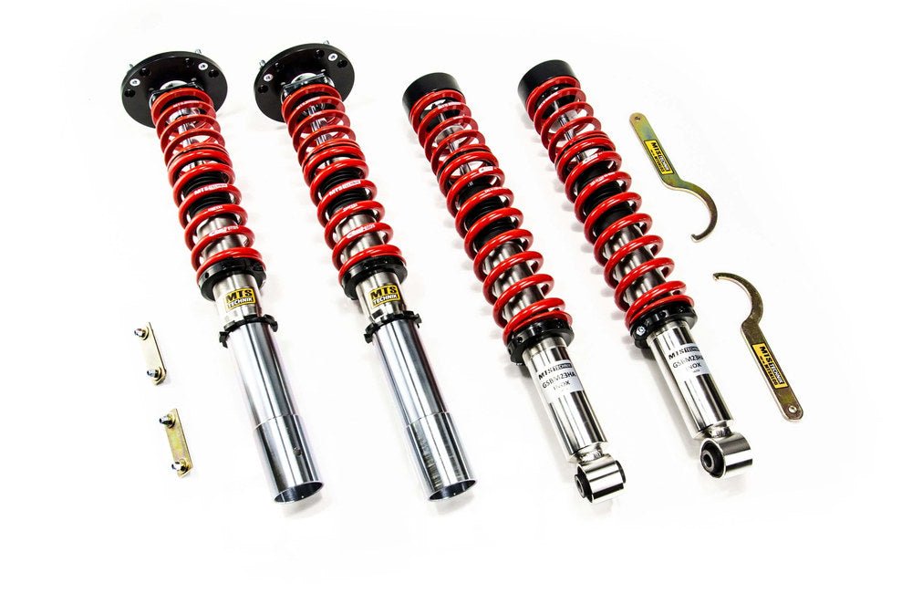 XMTSGWBM58 Street Coilover Kit w/ Camber Adjust Top Mounts (Inox) for BMW 7 (E23) - MTS Technik UK - xmtsgwbm58-bmw-7-e23