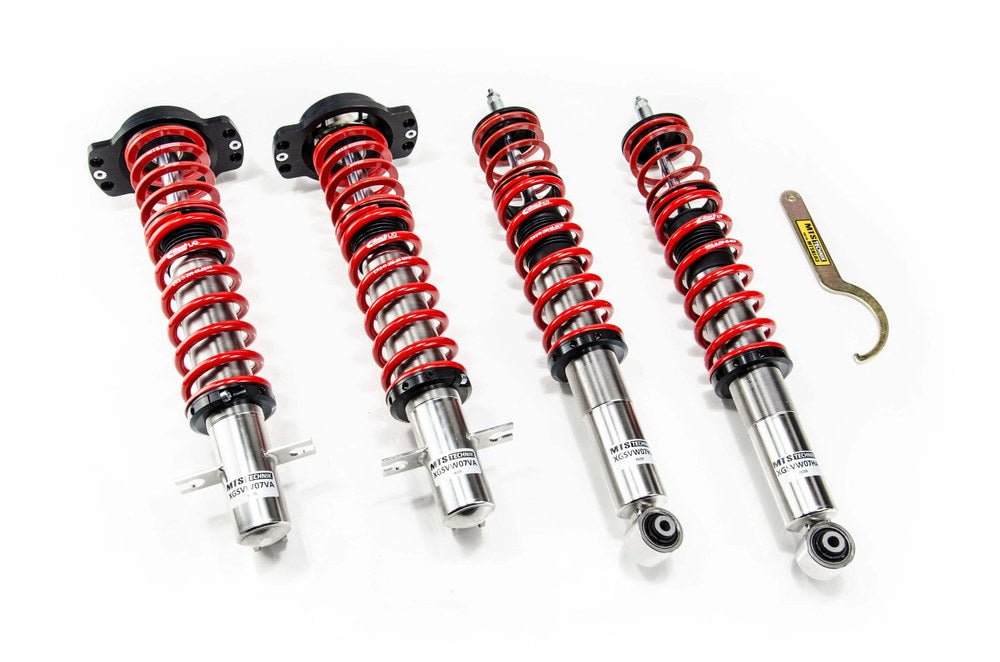 XMTSGWVW85-C Comfort Coilover Kit w/ Camber Adjust Top Mounts (Inox) for Volkswagen SCIROCCO (53B) - MTS Technik UK - xmtsgwvw85-c-volkswagen-scirocco-53b