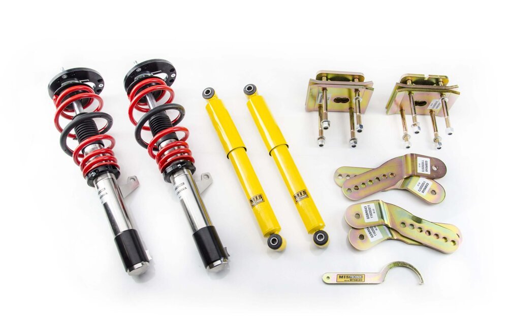 XMTSGWVW98 Street Coilover Kit w/ Camber Adjust Top Mounts (Inox) for Volkswagen CADDY Mk3 MPV (2K/2C) - MTS Technik UK - xmtsgwvw98-volkswagen-caddy-mk3-mpv-2k2c